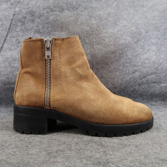 Urban Outfitters Shoes Womens 9 Bootie Fashion Leather Double Zip Moto Lifestyle - Picture 16 of 16